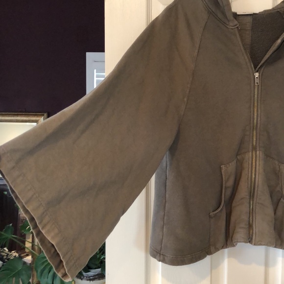 Ag jeans olive color cotton dolman sleeve zip up hoodie sz s - Picture 4 of 5
